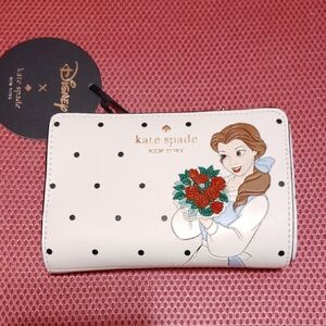 Kate Spade x Disney White and Black Polka Dot Wallet